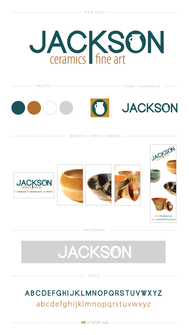 2011 Jackson Ceramics Fine Art Logo by Limefish Studio | Custom Branding and Logo Design | Artist Logo