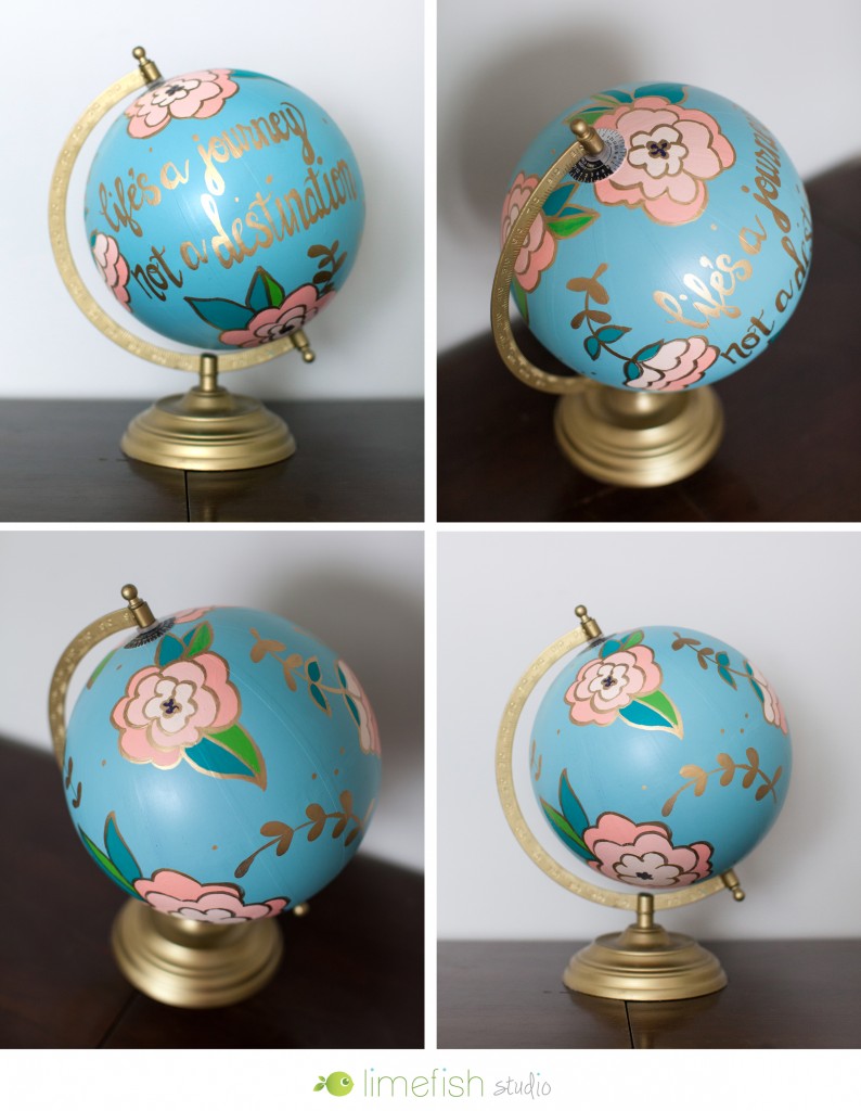 Limefish Studio Custom Painted Globe 